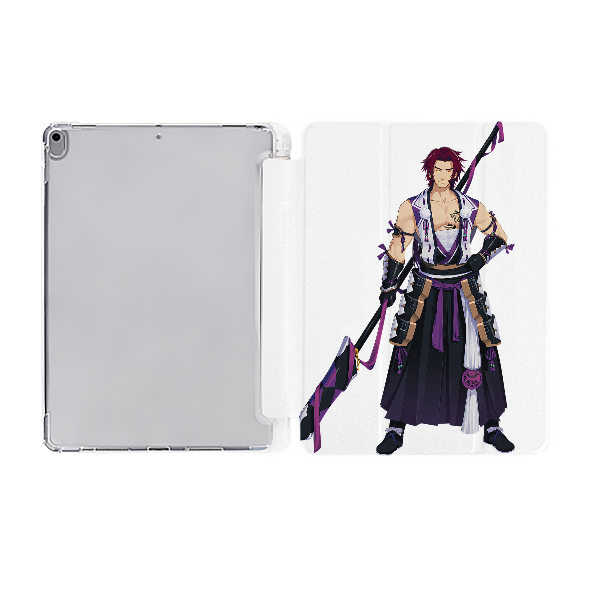 （画像用） 刀剣乱舞 Touken Ranbu IPad ケース ペン収納付き 三つ折りスタンド PUレザー×シリコン 対応機種9.5/10.5/10.9インチ